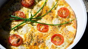 Рецепт Фриттаты с черри, кабачком и горохом