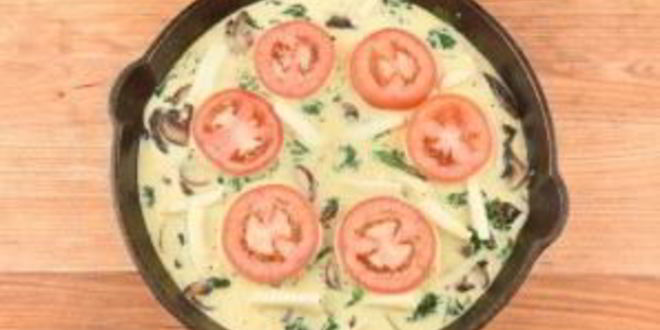 Рецепт фриттаты с грибами и шпинатом