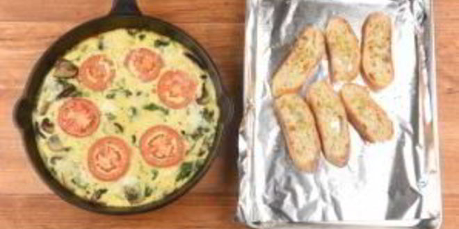 Рецепт фриттаты с грибами и шпинатом