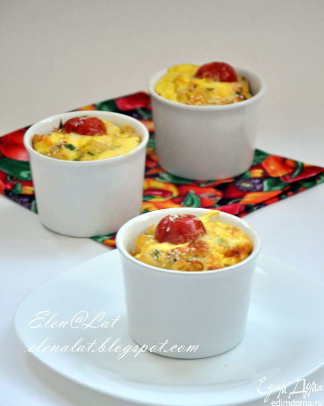 Рецепт фриттаты с макаронами и болгарским перцем