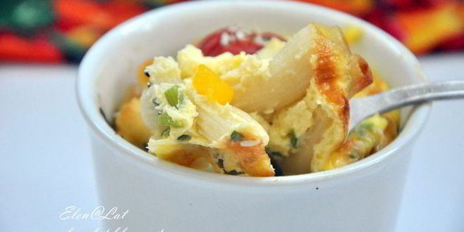 Рецепт фриттаты с макаронами и болгарским перцем