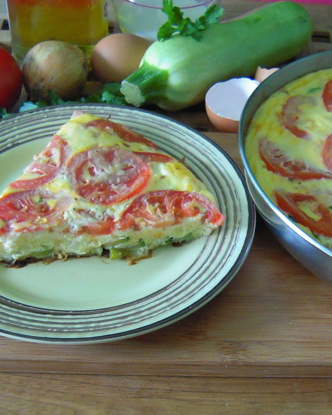 Рецепт фриттаты с цукини и томатами