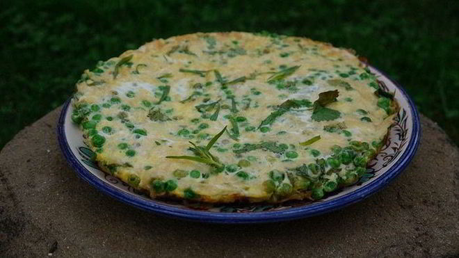 Рецепт фриттаты с зеленым горошком и картофелем