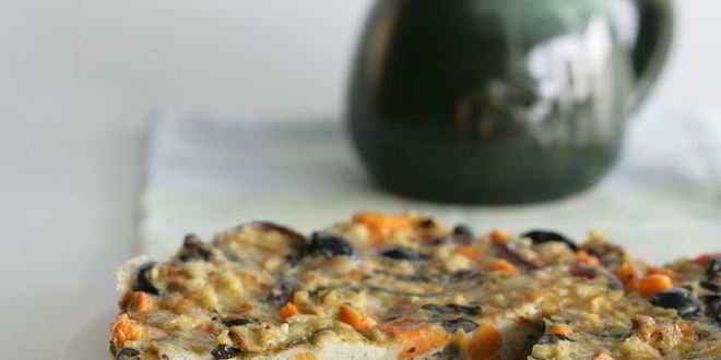 Рецепт Оливковой фриттаты со сладким картофелем и красным луком