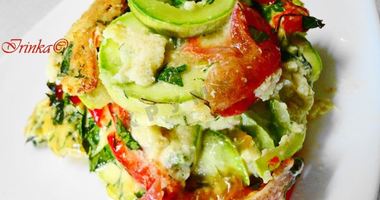 Рецепт Омлета с кабачками и помидорами