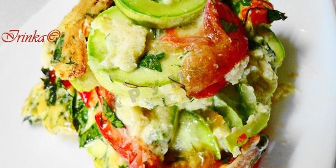 Рецепт Омлета с кабачками и помидорами