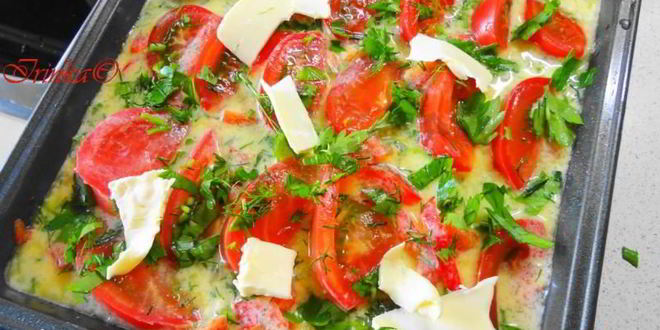 Рецепт омлета с кабачками и помидорами