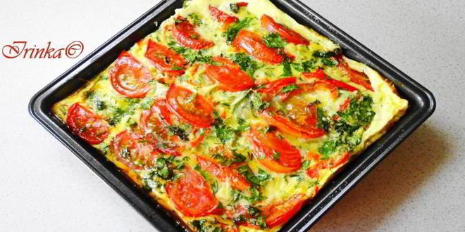 Рецепт омлета с кабачками и помидорами