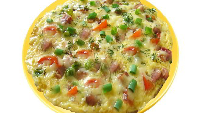 Рецепт омлета с колбасой