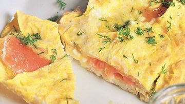 Рецепт Омлета с водкой и лососем