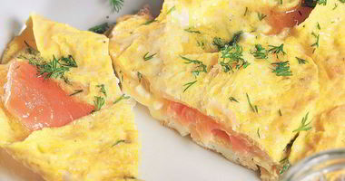 Рецепт Омлета с водкой и лососем