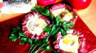 Рецепт Омлетного цветочка под сыром Джюгас