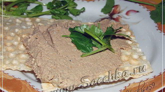 Рецепт паштета из куриной печени с сыром