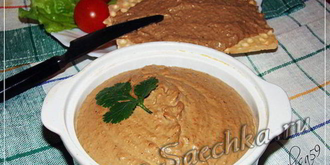 Рецепт паштета из куриной печени с сыром
