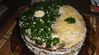 Рецепт Кабачкова-печеночного тортик