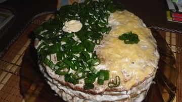 Рецепт Кабачкова-печеночного тортик