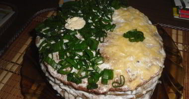 Рецепт Кабачкова-печеночного тортик