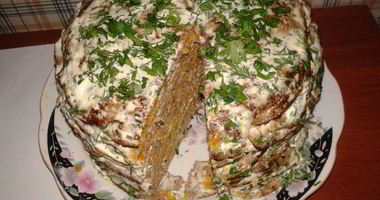 Рецепт Печеночного торта из говяжьей печени