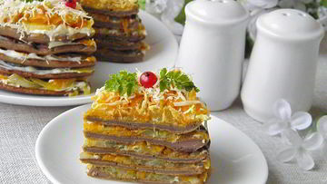 Рецепт Печеночного торта из куриной печени