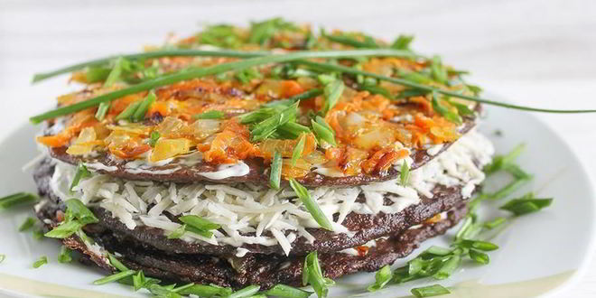 Рецепт Печеночного торта из свиной печени