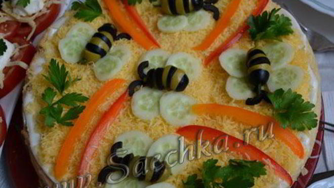 Рецепт печеночного торта пчелка