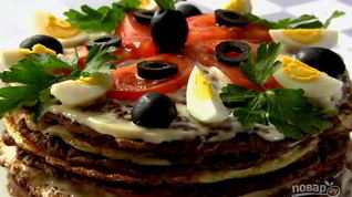 Рецепт Печеночного торта с омлетом