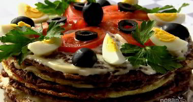 Рецепт Печеночного торта с омлетом