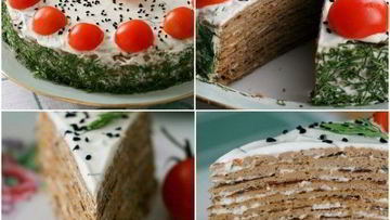 Рецепт Печеночного торта со сметанным соусом