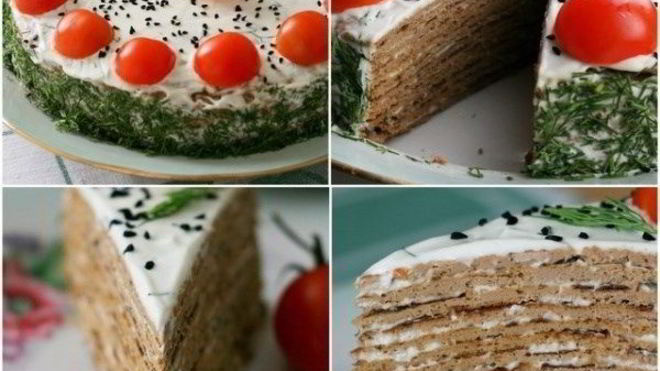 Рецепт печеночного торта со сметанным соусом