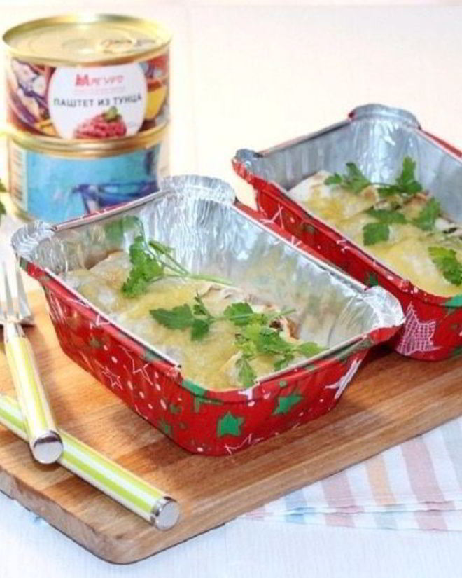 Рецепт ролла пшеничного с паштетом из тунца