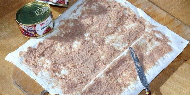 Рецепт ролла пшеничного с паштетом из тунца