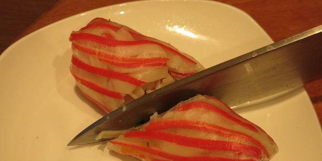 Рецепт роллов полосатики с крабовыми палочками