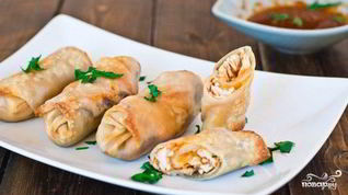 Рецепт Роллов с индюшкой и грибами