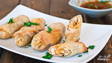 Рецепт Роллов с индюшкой и грибами