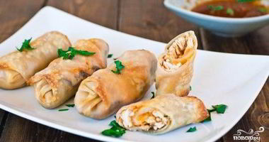 Рецепт Роллов с индюшкой и грибами