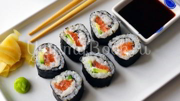 Рецепт Роллов с лососем и Филадельфией