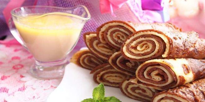 Рецепт блинных рулетиков