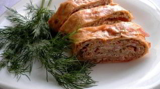 Рецепт Горячего рулета из лаваша с начинкой