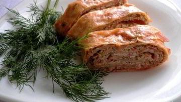 Рецепт Горячего рулета из лаваша с начинкой