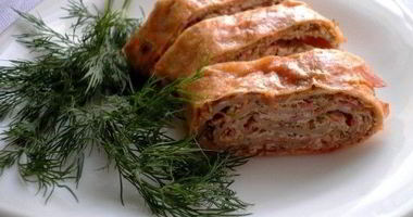 Рецепт Горячего рулета из лаваша с начинкой