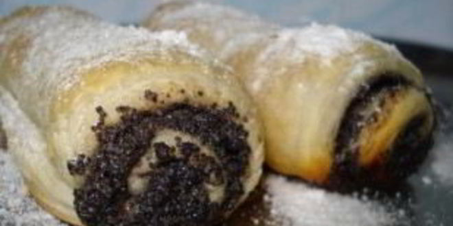 Рецепт макового рулета из слоеного теста