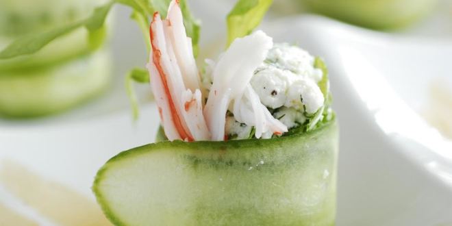 Рецепт Огуречных рулетов с крабовыми палочками