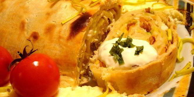 Рецепт пасты-рулета с курицей и беконом для защитников отечества