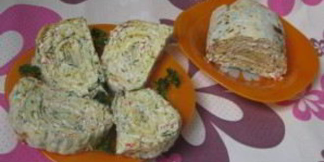 Рецепт рулета из лаваша с крабовыми палочками