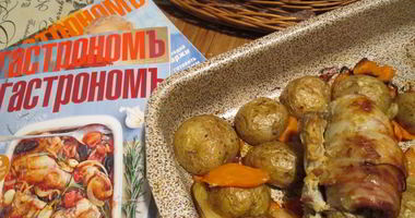 Рецепт Рулета из пашины, запеченный с овощами