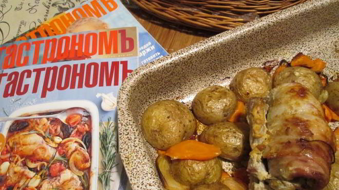 Рецепт рулета из пашины, запеченный с овощами