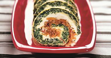 Рецепт Рулета со шпинатом и творогом