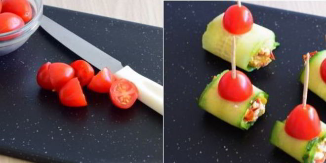 Рецепт рулетиков из огурцов