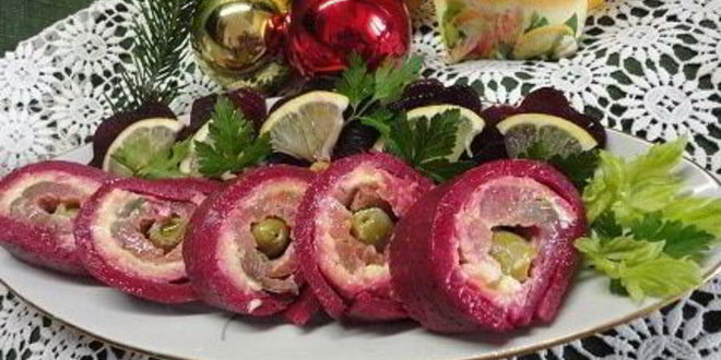 Рецепт Свекольного рулета с горбушей