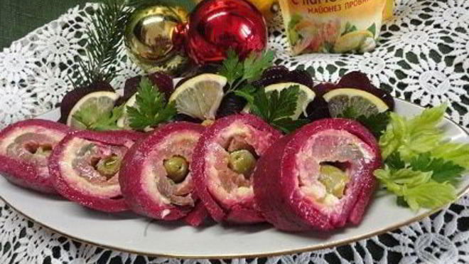 Рецепт свекольного рулета с горбушей